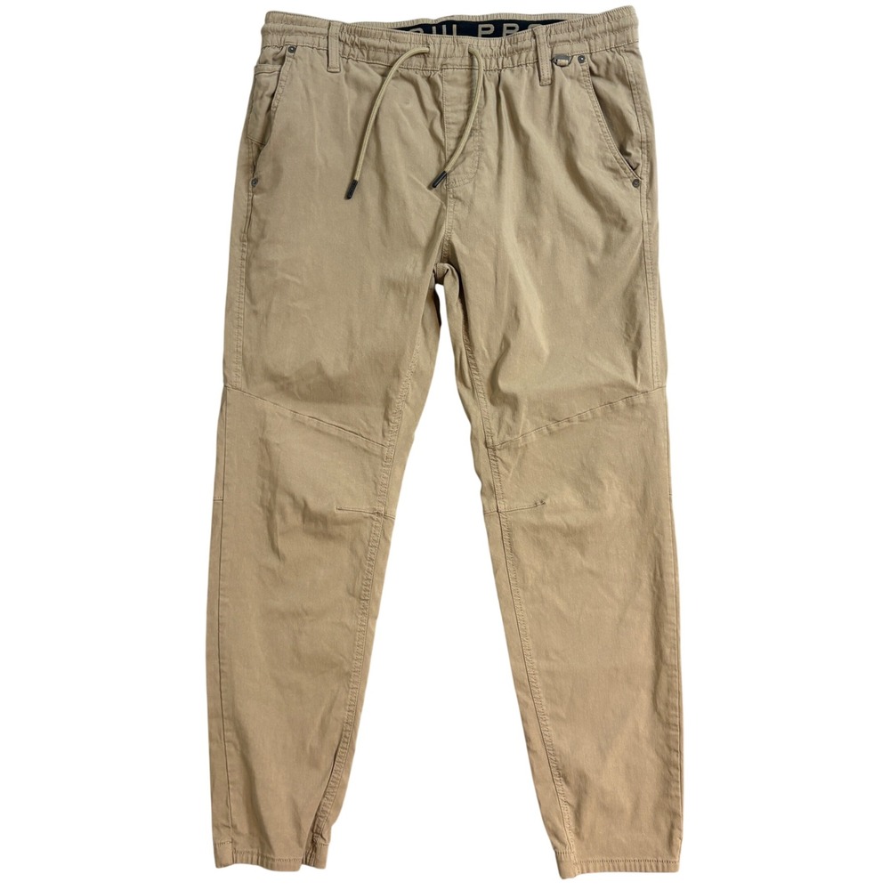 Projek Raw Mens XL Tan Khaki Classic Fit Jogger Pants Drawstring "Read"
